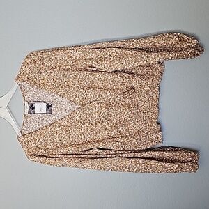 Wild Jasmine Romantic NWT Long sleeve crop top 2X Grovely Co